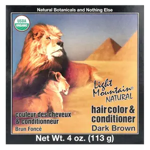 Light Mountain Natural Hair Color & Conditioner, Dark Brown, 4 oz (113 g)