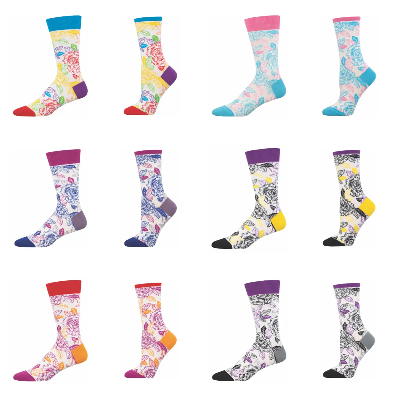 LGBTQIA+ Pride Flags Roses Love Diversity Crew Socks