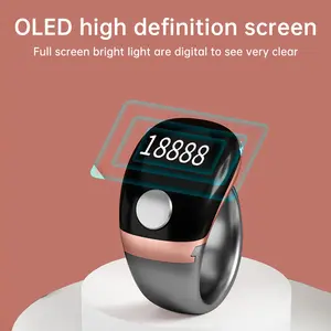 LCD Electronic Digital Tally Counter Smart Ring Point Marker Row Finger Counter Type-C Charging Ring Holder Mini Stitch Counter  dhikr vibration reminder