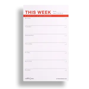 THIS WEEK Large Notepad - Red (undated)