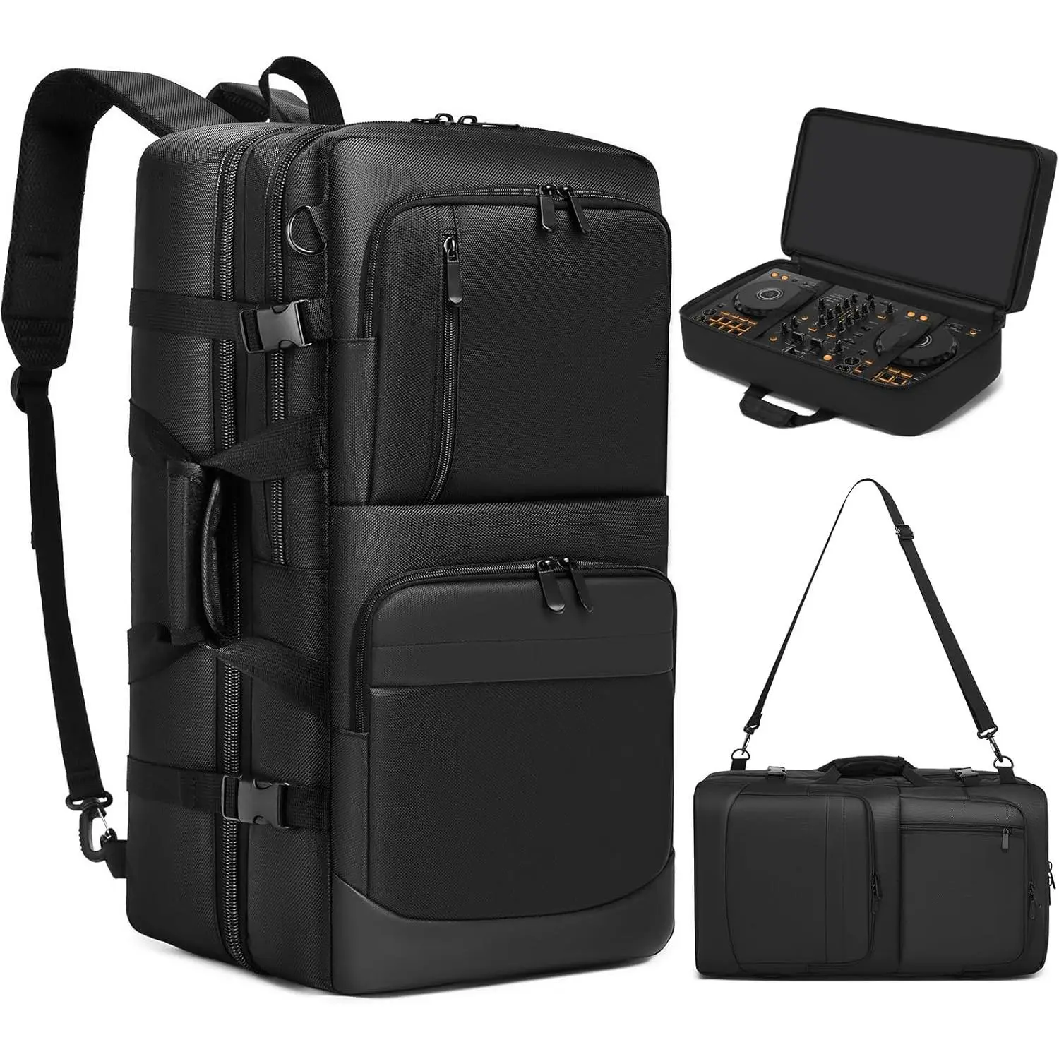 DJ Controller Case Compatible with  DDJ-FLX4/DDJ-400/DDJ-REV1 - Thick Padded DJ Backpack with Multi-Pocket for Accessories, Adjustable Strap, 22x13x4.5in