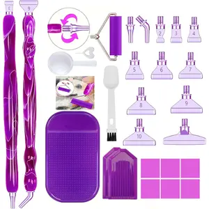 Sttargxing Diamond Painting Art Drill Bead Dot Pen Kit with Screw Steel Silver Metal Tip Nibs Placers Roller Tool Accessories,Ergonomic Diamond Art Pen for 5D Diamond Paint DIY