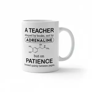 Ceramic Teacher Appreciation Coffee Mug, Adrenaline Molecule Mug