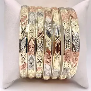 Bangle Bracelet Tricolor Gold Filled Semanario Oro Laminado pulseras
