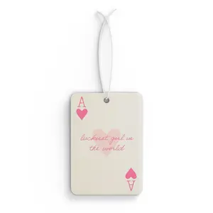 3pcs Rainbow Summer Luckiest Girl In The World Pink A Card Freshie Cute Girl Car Air Freshener Hanging Car Decoration
