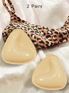 Women's Reusable Triangle Bra Pads, Perfect Fit, Thickened for Small Busts, Casual Geometric Design, All Season Use, Ladies' Underwear Accessory