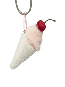 Cute Dessert Cartoon Plush Burger Cherry Cake Sandwich Ice Cream Food Doll Bag Charm Trendy Cute Keychain Backpack Pendant Wallet Accessory Gift