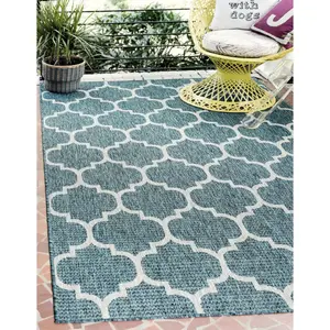 Teal Outdoor Trellis Rug Teal Outdoor Trellis Rug