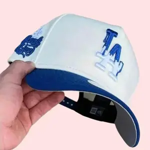 Los Angeles Dodgers White Royal Blue Snapback Hat – Raised LA Embroidery MLB Cap for Men Women, Adjustable Baseball Streetwear, Vintage Hip Hop Fashion, Casual Everyday Urban Style