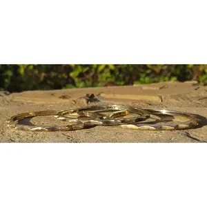 Hammered Sunshine Unisex Brass Bracelet