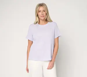 LOGO by Lori Goldstein Textured Short Sleeve Tee