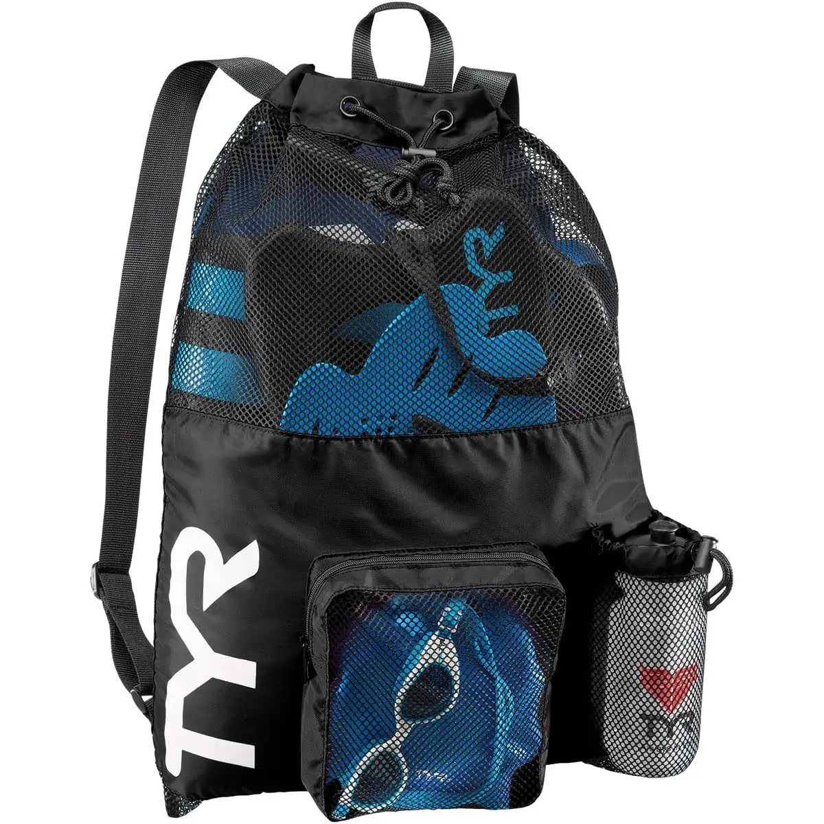 Big Mesh Mummy Backpack For Swim  Gym And Workout Gear Black 40-liter Capacity