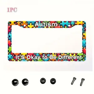Autism Awareness License Plate Frame – It’s Okay to Be Different Puzzle