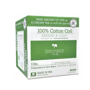 Intrinsics Expand-A-Coil Nonreinforced Cotton Coil Pack - 3lbs Hypoallergenic, High-Absorbency, Space-Saver Fabric for Dressmaking, Fashion Accessories