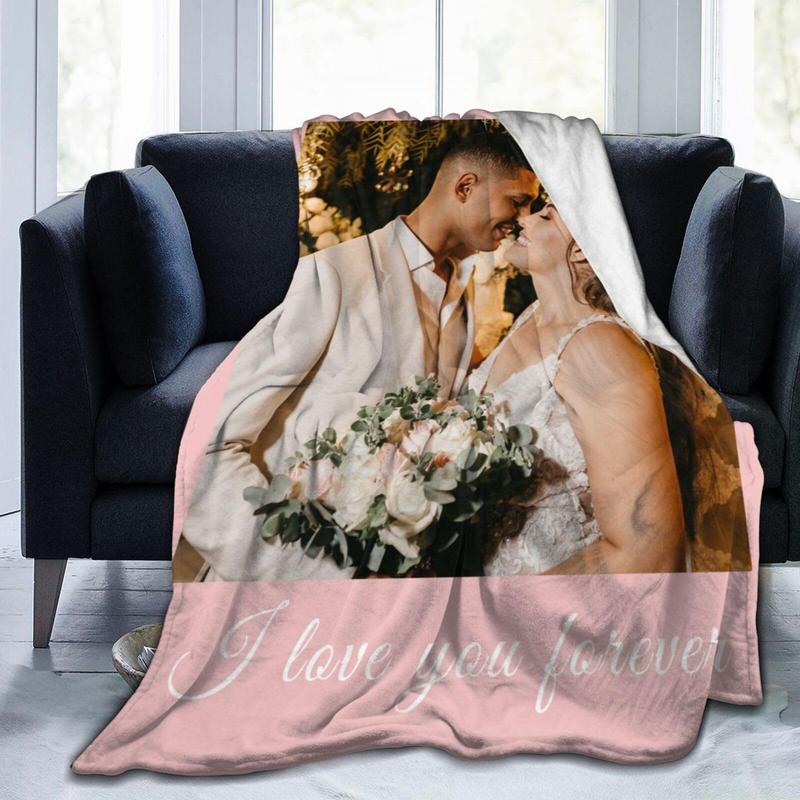 BARLEY ONE Click “Shop Chat”, Send Photos, Custom Photo Blankets, These Personalized Photo Blankets are Made of Soft Wool and Lambskin, Perfect for Weddings, Mother's Day, Father's Day, Valentine's Day Gift, Various Styles Available