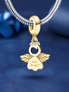 Angel & Eiffel Tower Design Pendant with Energy Stone, Fashionable Pendant for Women & Girls, Trendy All-match & Exquisite Jewelry for Birthday Gift