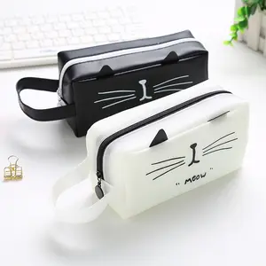 High-Value Cat Kingdom Silicone Pencil Case, Simple Design Korean Style Stationery Box, Large Capacity Super Storage Pen Bag