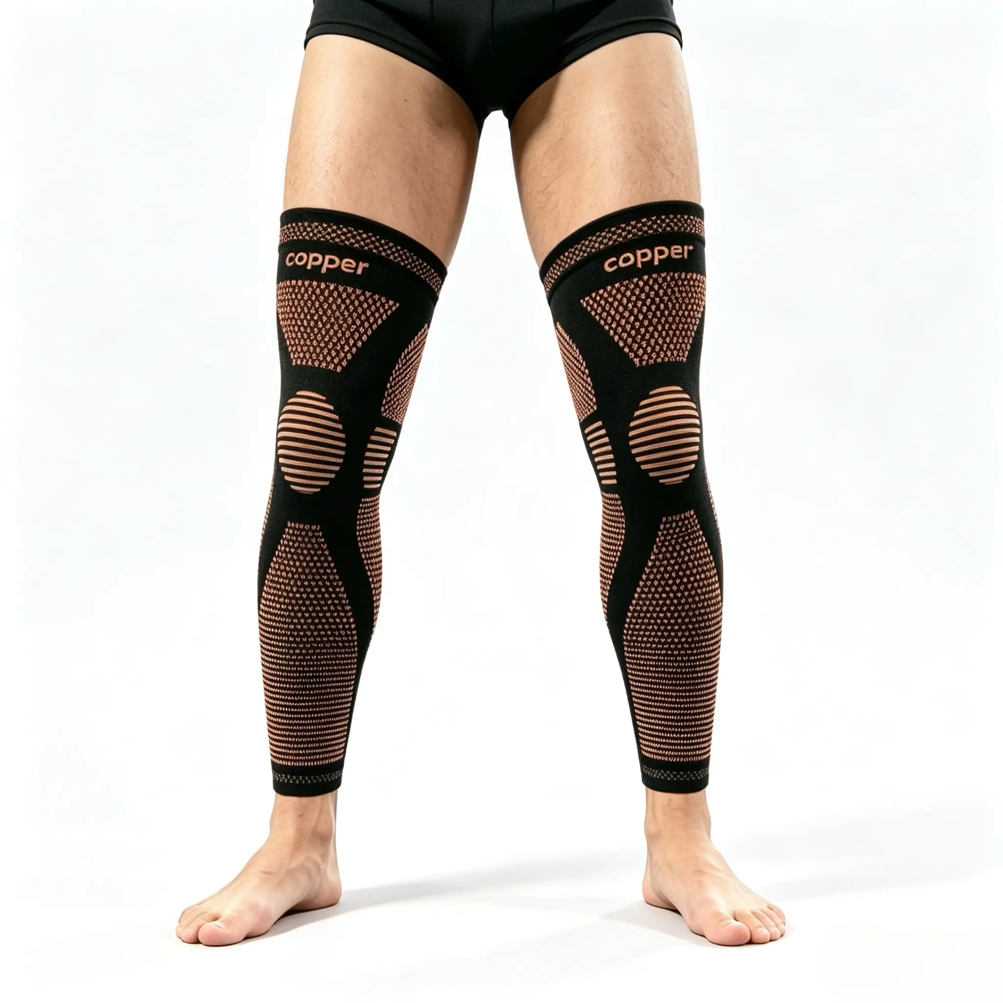 copper 20-30mmHg Compression Sleeves for Varicose Veins & Swelling - Non-Slip Full Leg Support (Medias para Circulación y Varices)