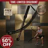Portable Cordless Battle Ropes - High-Spec Calisthenics Tools for Fitness Enthusiasts, Ergonomic Silicone Handles, Wrist Straps, Stainless Steel Build, 18in Length for Small Areas, Apartment & Space Friendly Floor-Safe Home Core & Arm Workout Equipment