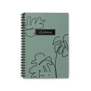 Single Line Waterlily Daily Journal, Therapy Journal, Gratitude Journal, Diary, Thoughts, My Thoughts, Prayer Journal, Spiral Notebook