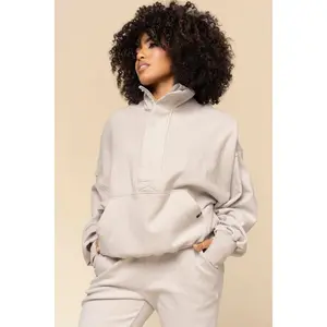 Ooey Gooey Half Zip Sweater - Silver Birch