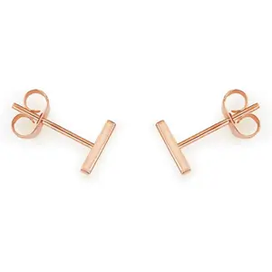 Altitude Boutique Rose Gold Bar Studs | Small Bar Earrings | Hypoallergenic Stud Earrings for Women | Delicate Jewelry