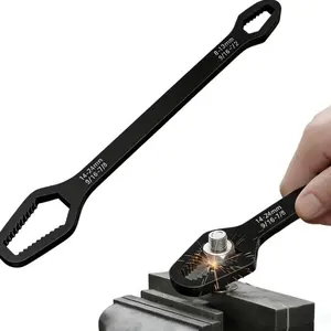Universal Wrench Dual-Head Self-Tightening, 8mm 24mm Adjustable Repair Tool, Silver Color and, Ideal for Various Maintenance Needs
