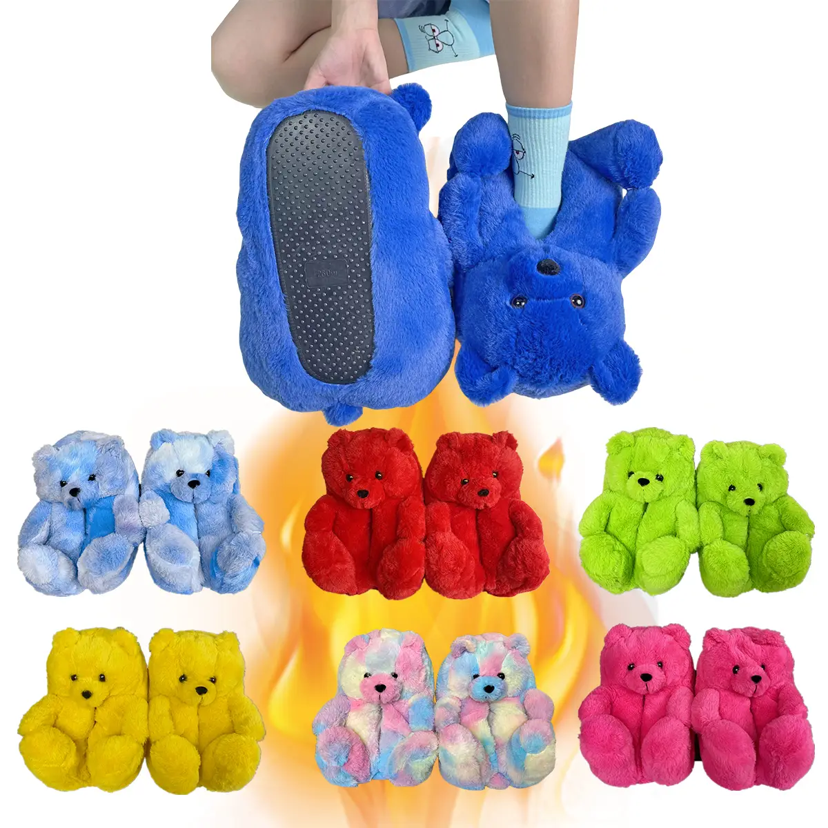Yetbake Waterproof and thick-soled bear for women slippers and plush cotton shoes Footwear Walking Comfort slippers Girl Walking Shoes
