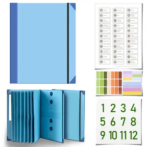 Document Organizer | Binder with Guided Labels, Acid-Free File Folder Organizer with 10 Pockets, Document Holder for Home Records, Legal and Medical Papers (Blue)