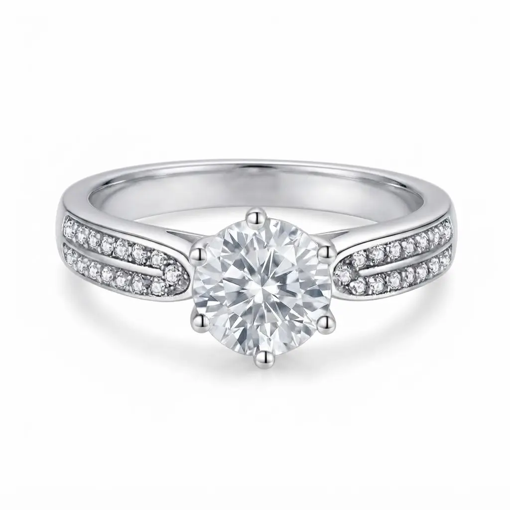 [EVA Jewelry] Wedding Engagement Ring 925 Sterling Silver Synethic Moissanite Ring