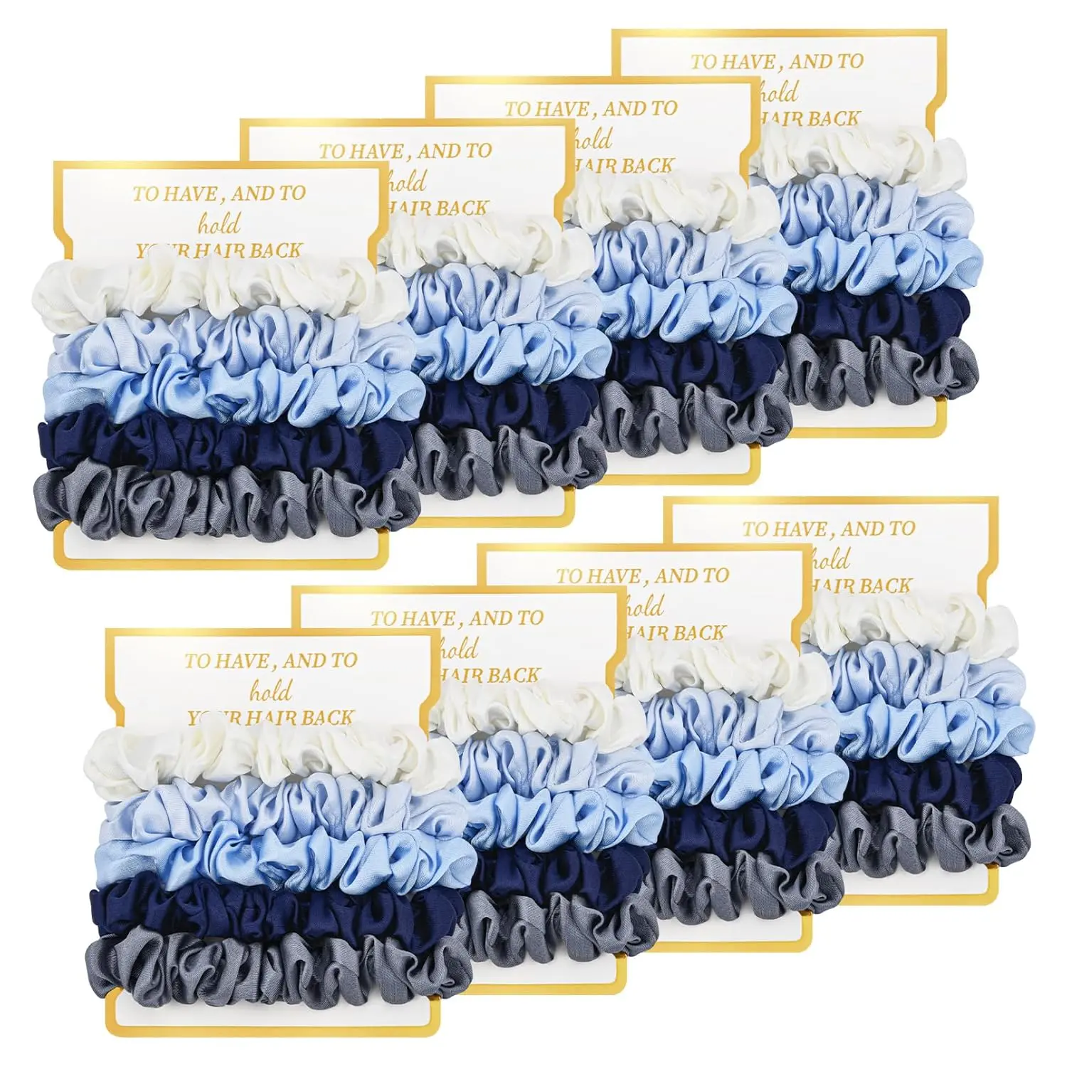 8 Pack Bridesmaid Gifts Satin Bridesmaid Scrunchies Soft Hair Ties Bachelorette Party Favors Hair Accessories for Women Bridesmaid Proposal  (Gradient Blue)