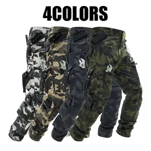 Men's Forest Camouflage Cargo Pants - Durable Windproof Adventure Pants with Drop Multi-Pocket Cargo Style, Camo Graphic Menswear for Hiking, Camping, Adventure Men's Pants