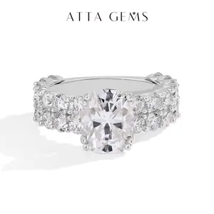 10*8mm Cushion Cut Synthetic Moissanite Ring for Women Engagemen Wedding Band Fine Jewelry R180