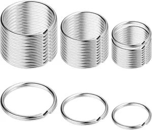 Flat Split Key Ring 30pcs Stainless Steel Keyrings Bulk Metal Split Rings Hoop for Car Keys Dog