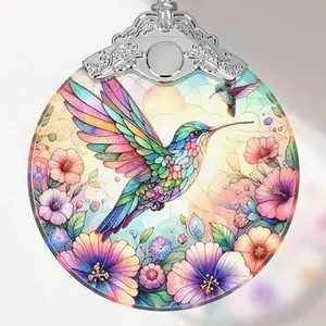 Hummingbird Colorful Glass Window Decorations, Spring Summer Artistic Room Decoration, Bedroom Apartment Car Rearview Mirror Hanging Gift