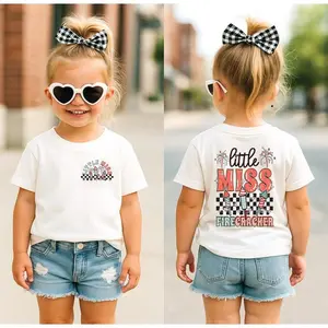 Little miss firecracker, 4th of July girls Shirt, Patriotic Shirt, Independence Day Shirt, Memorial Day shirt, 4th of July