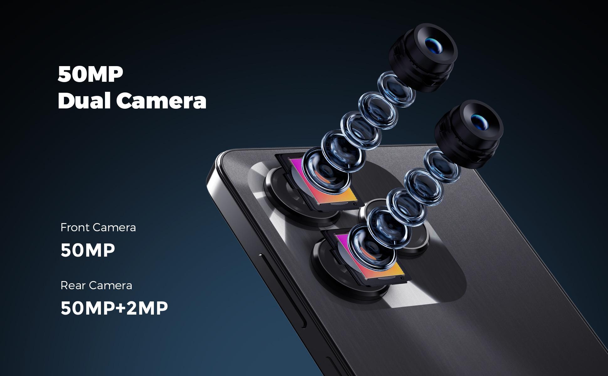 [Mother's Day] MIRO C1 Selfie & Stream Camera Phone – Dual 50MP Front & Back Cameras, 5000mAh Battery, 12GB RAM + 128GB Storage, Android 14, Unlocked Dual SIM – Perfect for Vlogging, Live Streaming, Travel, Social Media & Daily Use