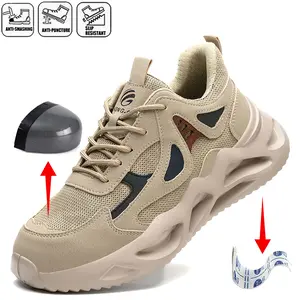Work Sneakers Steel Toe Shoes Men Safety Shoes Puncture-Proof Fashion Indestructible Footwear Security all-season outdoor Protective Boots