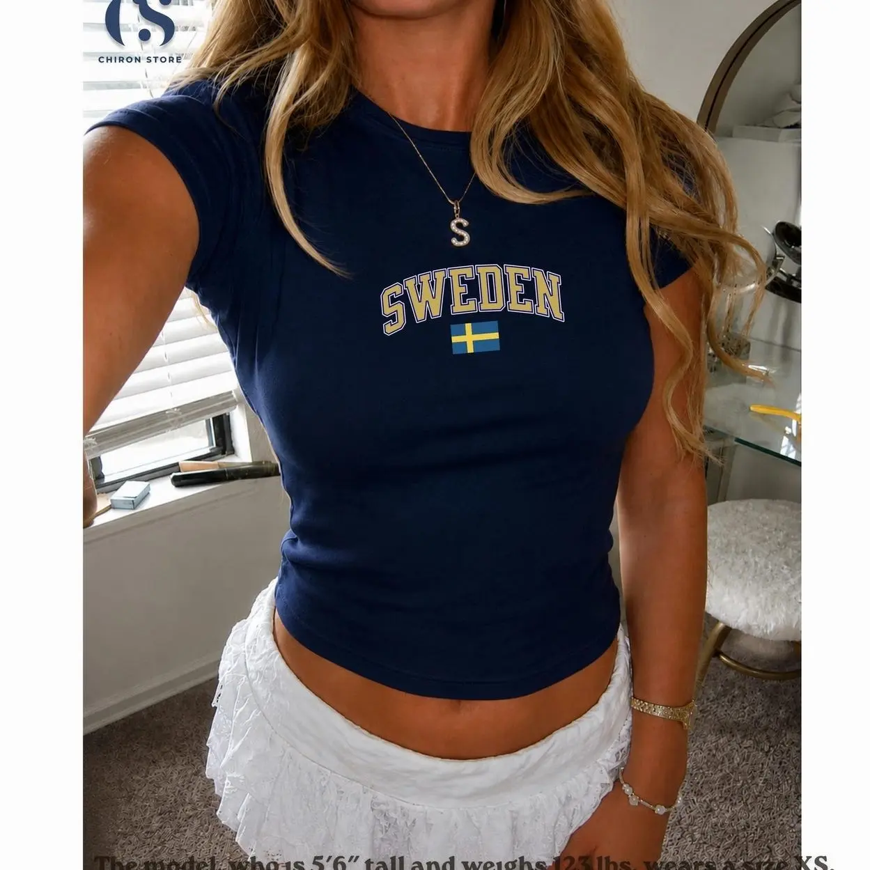 Sweden Flag Baby Tee, Swedish Flag Heart Shirt