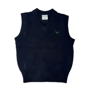 Unisex Sweater V-Neck Pullover Vest with embroidered sprout