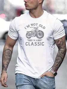 Men's CLASSIC Pattern Spring Summer Autumn Casual Crew Neck Short Sleeve T-Shirt