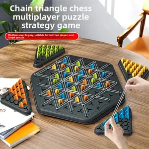 Chain Triangle Chess Game, Geometric Chess Game, Board Games for Family Night, Family Games for Kids and Adults, 2 to 4 Players
