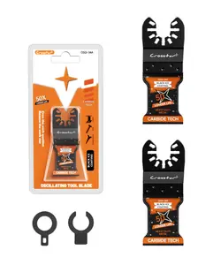 Crosstar Black Ice Carbide Oscillating Tool Blades - 2PACK, Multi Tool Blades for Hard Metal, Nails, Bolts, Screws | Universal Quick Release Fit for Fein, Milwaukee, DeWalt, Ryobi