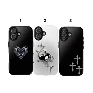 Y2K Gothic Style Phone Case | Gothic Cross Case | Silver Cross Phone Case | For Iphone
