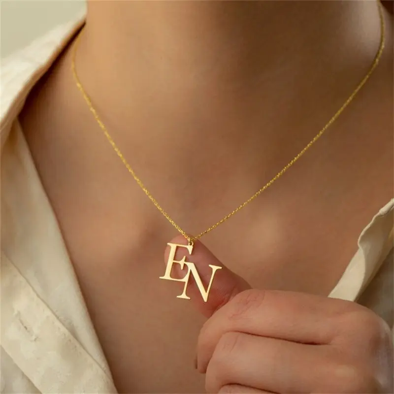 AS184 Custom Interlocking Initial Necklace, Combined initials Gold Couple Monogram Pendant, Personalized His and Hers Letter Jewelry, Anniversary Gift for Girlfriend, Valentine's Day Present Customized Two Initials Necklace Gold Rope Chain AS184 Custom Interlocking Initial Necklace, Combined initials Gold Couple Monogram Pendant, Personalized His and Hers Letter Jewelry, Anniversary Gift for Girlfriend, Valentine's Day Present Customized Two Initials Necklace Gold Rope Chain