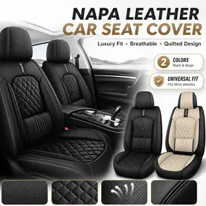 Premium Nappa Leather Full-Set Waterproof All-Inclusive Car Interior Seat Protector, Universal Seat Covers for Cars Fit Most Vehicles