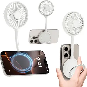 New Magnetic Handheld Stand Fan, Strong Magnet Attachment, Bendable Tube, Adjustable Angle, 1200mah Long Battery Life, Ideal for Office, Outdoor