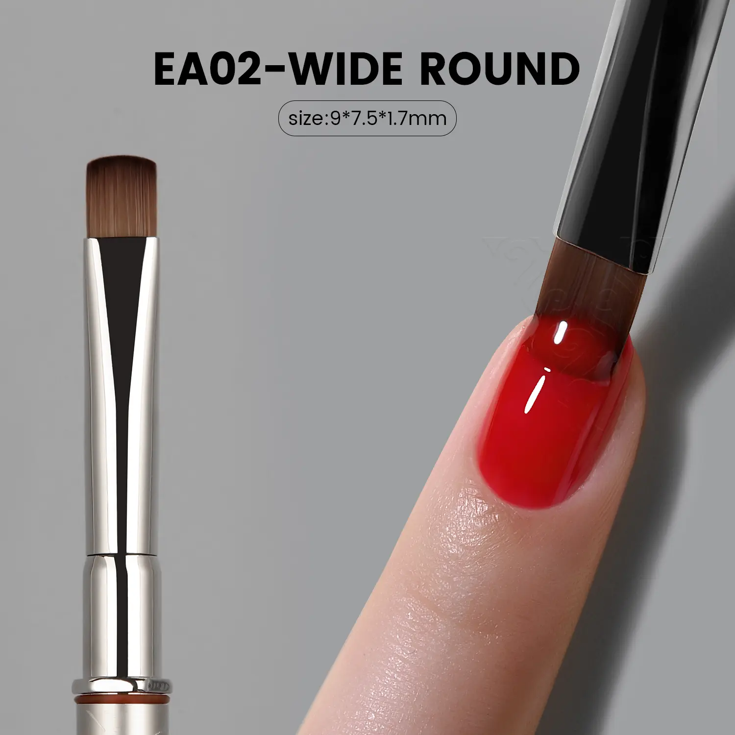 YOKEFELLOW EliteAlly Nail Art Brush EA02 Wide Round Nail Brush for Gel Nail Polish, Builder Gel & Polygel, Wide Round Brush Professional Nail Tool( EA02 WIDE ROUND )