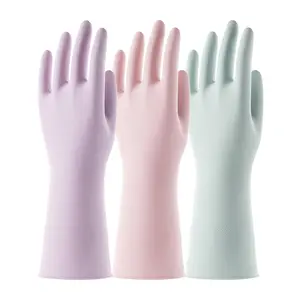 COOLJOB Reusable Water-Resistant Rubber Cleaning Gloves - Durable, Extra-Thick, Firm-Grip, Protective, Colorful Household Gloves (1/3 Pairs) for Dish Washing & Nail Protection, Durable Cleaning Gloves, Extra-Thick Cleaning Gloves