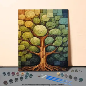 Tree Pattern DIY Painting By Numbers Kit without Frame, 1 Set DIY Paint By Numbers Kit for Beginner, Wall Art Decor for Home Living Room Bedroom